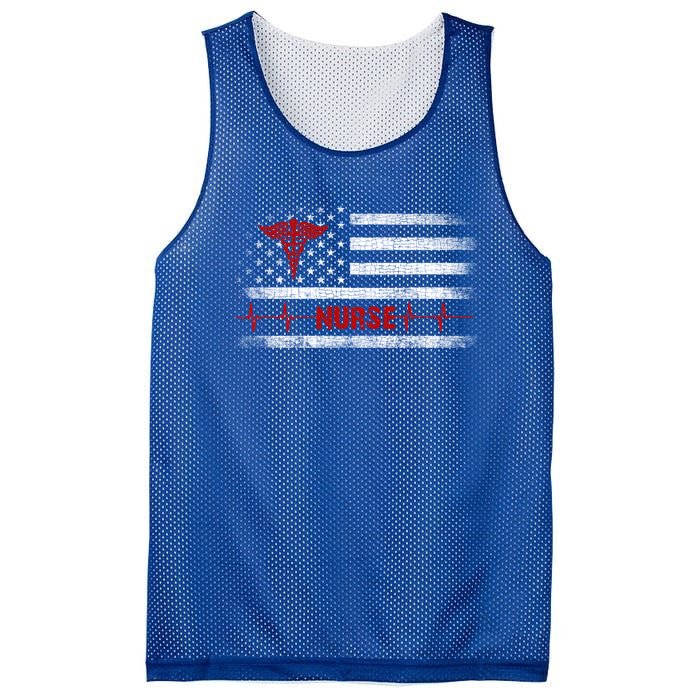 Thin Red Line Usa Us Flag Heartbeat Pride Nurse Gift Mesh Reversible Basketball Jersey Tank