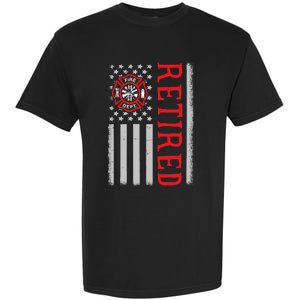 Thin Red Line Firefighter American Flag Retired Gift Garment-Dyed Heavyweight T-Shirt