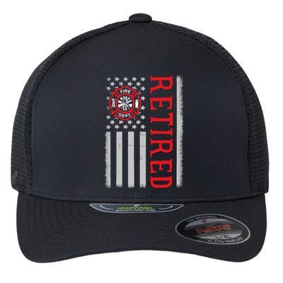 Thin Red Line Firefighter American Flag Retired Gift Flexfit Unipanel Trucker Cap