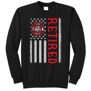 Thin Red Line Firefighter American Flag Retired Gift Sweatshirt