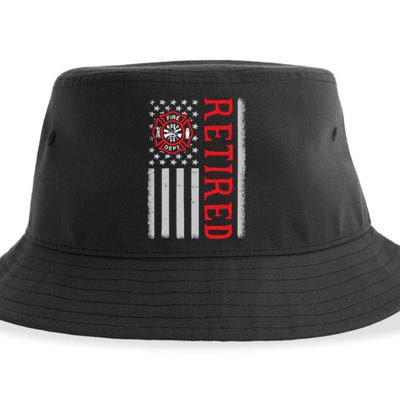 Thin Red Line Firefighter American Flag Retired Gift Sustainable Bucket Hat