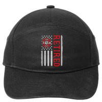 Thin Red Line Firefighter American Flag Retired Gift 7-Panel Snapback Hat