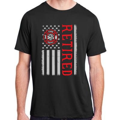 Thin Red Line Firefighter American Flag Retired Gift Adult ChromaSoft Performance T-Shirt