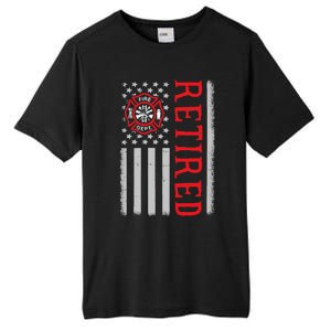 Thin Red Line Firefighter American Flag Retired Gift Tall Fusion ChromaSoft Performance T-Shirt