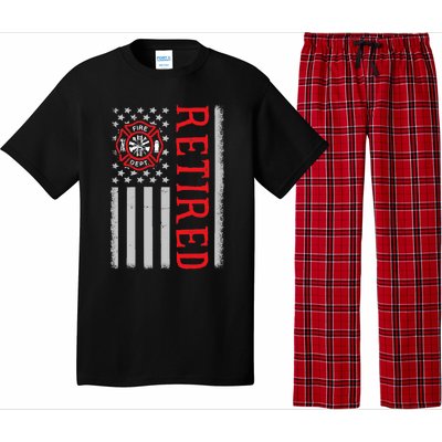 Thin Red Line Firefighter American Flag Retired Gift Pajama Set