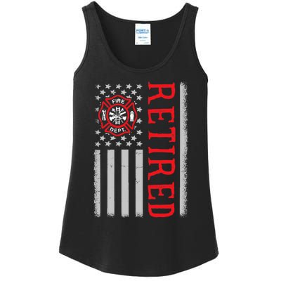 Thin Red Line Firefighter American Flag Retired Gift Ladies Essential Tank