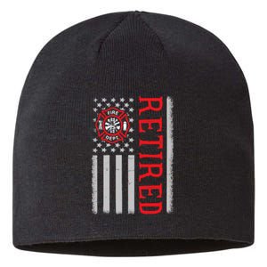 Thin Red Line Firefighter American Flag Retired Gift Sustainable Beanie