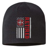 Thin Red Line Firefighter American Flag Retired Gift Sustainable Beanie