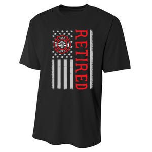 Thin Red Line Firefighter American Flag Retired Gift Performance Sprint T-Shirt