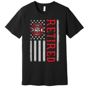 Thin Red Line Firefighter American Flag Retired Gift Premium T-Shirt