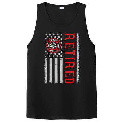 Thin Red Line Firefighter American Flag Retired Gift PosiCharge Competitor Tank