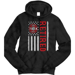 Thin Red Line Firefighter American Flag Retired Gift Tie Dye Hoodie