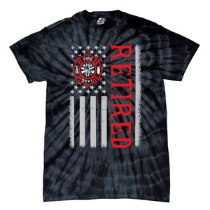 Thin Red Line Firefighter American Flag Retired Gift Tie-Dye T-Shirt