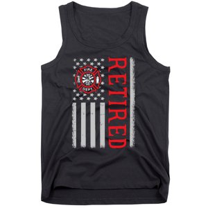 Thin Red Line Firefighter American Flag Retired Gift Tank Top