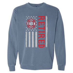 Thin Red Line Firefighter American Flag Retired Gift Garment-Dyed Sweatshirt