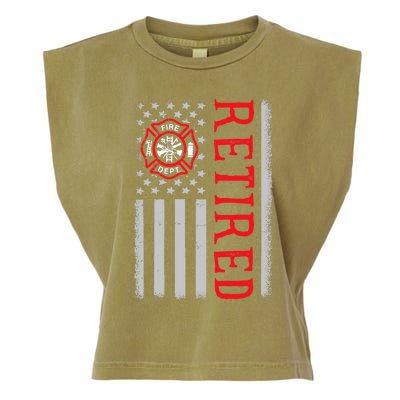 Thin Red Line Firefighter American Flag Retired Gift Garment-Dyed Women's Muscle Tee