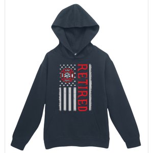 Thin Red Line Firefighter American Flag Retired Gift Urban Pullover Hoodie