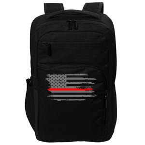 Thin Red Line Fire Fire And Rescue American Flag Gift Impact Tech Backpack