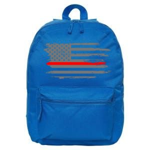 Thin Red Line Fire Fire And Rescue American Flag Gift 16 in Basic Backpack