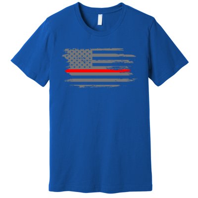 Thin Red Line Fire Fire And Rescue American Flag Gift Premium T-Shirt