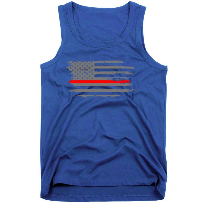 Thin Red Line Fire Fire And Rescue American Flag Gift Tank Top