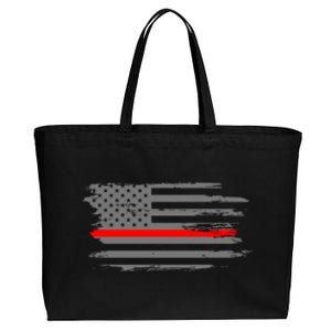 Thin Red Line Fire Fire And Rescue American Flag Gift Cotton Canvas Jumbo Tote