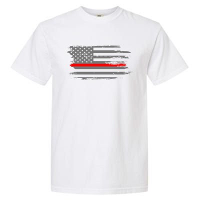 Thin Red Line Fire Fire And Rescue American Flag Gift Garment-Dyed Heavyweight T-Shirt