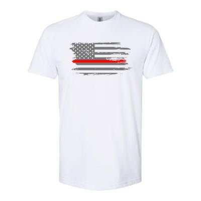 Thin Red Line Fire Fire And Rescue American Flag Gift Softstyle CVC T-Shirt