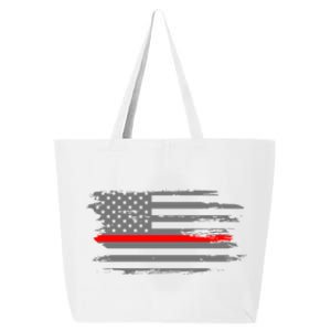 Thin Red Line Fire Fire And Rescue American Flag Gift 25L Jumbo Tote