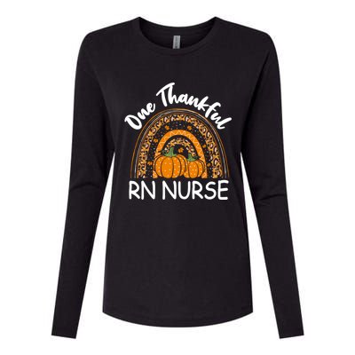 Thanksgiving Rainbow Leopard One Thankful Rn Nurse Cute Gift Womens Cotton Relaxed Long Sleeve T-Shirt