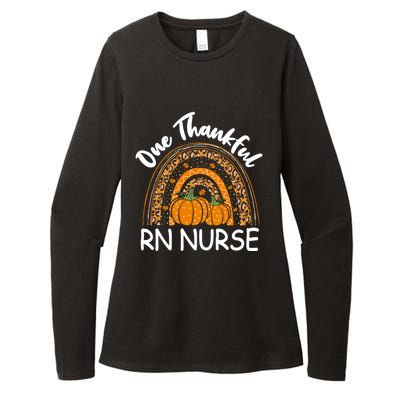 Thanksgiving Rainbow Leopard One Thankful Rn Nurse Cute Gift Womens CVC Long Sleeve Shirt