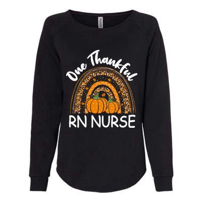 Thanksgiving Rainbow Leopard One Thankful Rn Nurse Cute Gift Womens California Wash Sweatshirt