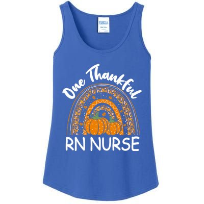 Thanksgiving Rainbow Leopard One Thankful Rn Nurse Cute Gift Ladies Essential Tank