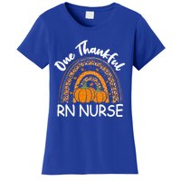 Thanksgiving Rainbow Leopard One Thankful Rn Nurse Cute Gift Women's T-Shirt