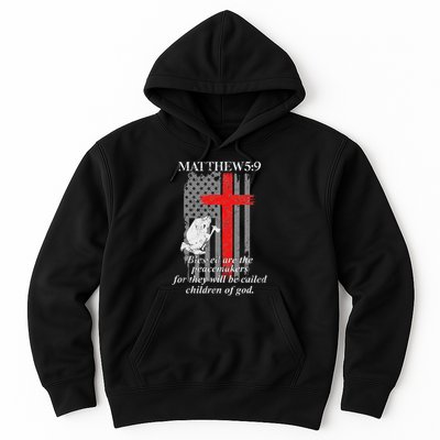 Thin Red Line Fireman Cross Bible Verse Firefighter Usa Flag Hoodie
