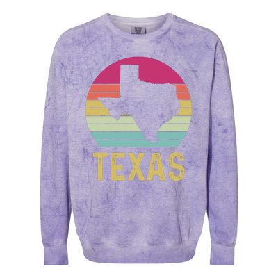 Texas Retro Logo Art Colorblast Crewneck Sweatshirt