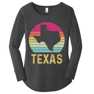 Texas Retro Logo Art Women's Perfect Tri Tunic Long Sleeve Shirt