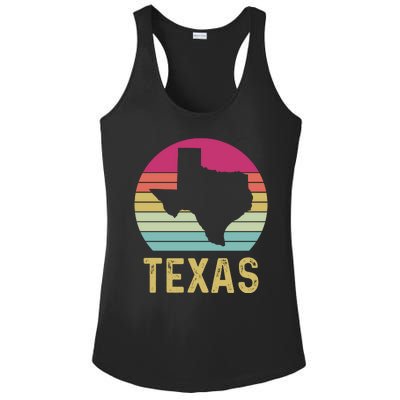 Texas Retro Logo Art Ladies PosiCharge Competitor Racerback Tank