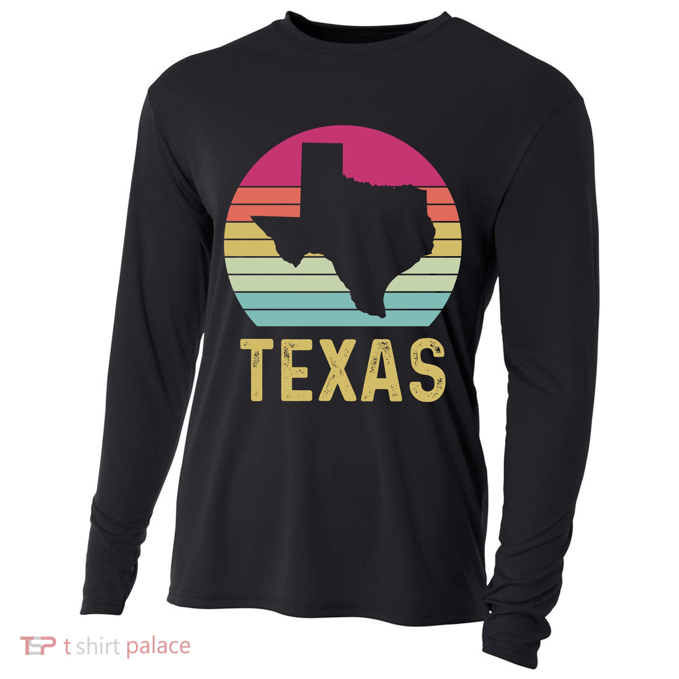 Texas Retro Logo Art Cooling Performance Long Sleeve Crew