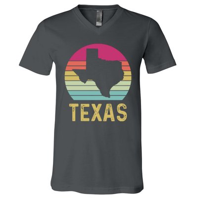 Texas Retro Logo Art V-Neck T-Shirt