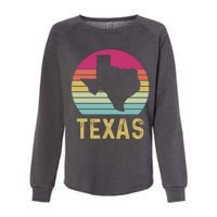 Texas Retro Logo Art Womens California Wash Sweatshirt