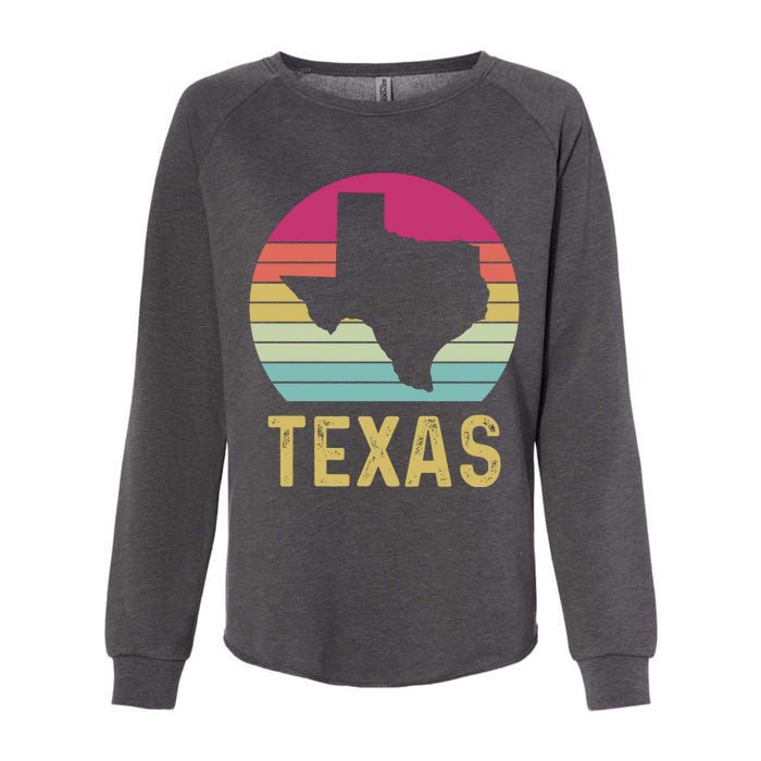 Texas Retro Logo Art Womens California Wash Sweatshirt