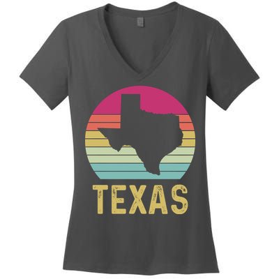 Texas Retro Logo Art Women's V-Neck T-Shirt