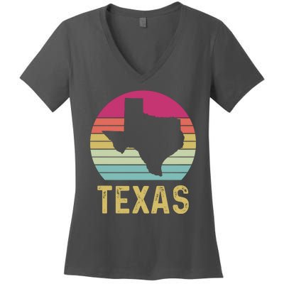 Texas Retro Logo Art Women's V-Neck T-Shirt