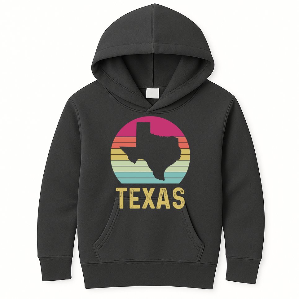 Texas Retro Logo Art Kids Hoodie