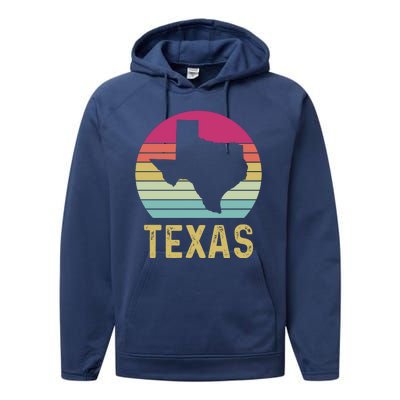 Texas Retro Logo Art Performance Fleece Hoodie