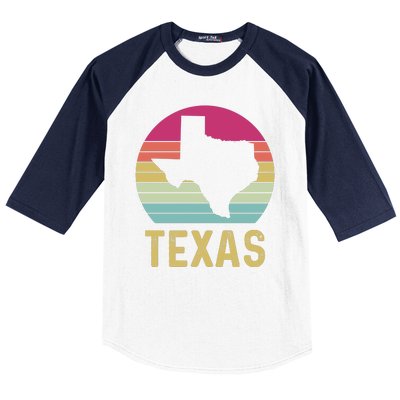 Texas Retro Logo Art Baseball Sleeve Shirt