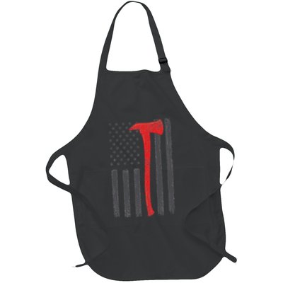 Thin Red Line Flag Firefighter Axe Vintage Fire Fighter Flag Apron