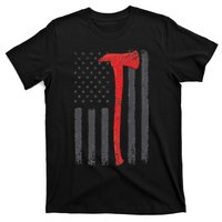 Thin Red Line Flag Firefighter Axe Vintage Fire Fighter Flag T-Shirt