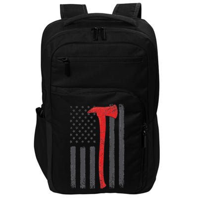 Thin Red Line Flag Firefighter Axe Vintage Fire Fighter Flag Impact Tech Backpack